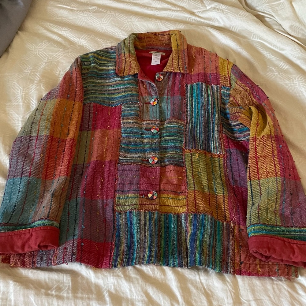 TravelSmith Multicolor Patchwork Blazer